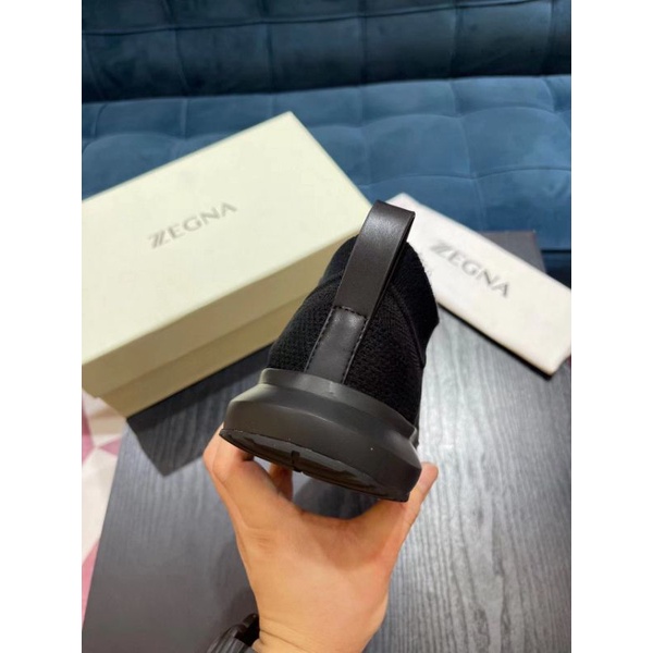 sepatu pria sneaker EZ1  mirror quality shoes men slip on hitam new branded