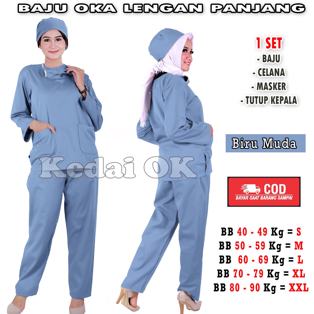 SERAGAM JAGA MEDIS / BAJU OK / BAJU PERAWAT / BAJU BIDAN / MODEL KEKINIAN