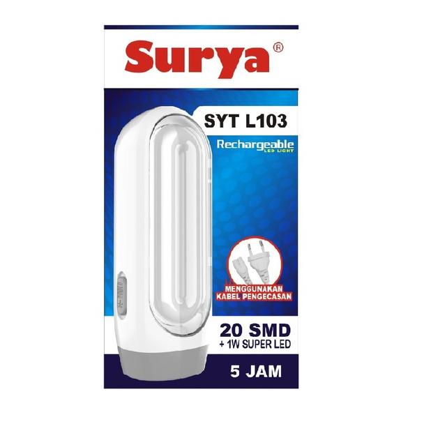 ㄺ Lampu Emergency + Senter LED SMD+1W Recharge SYT L101 SYT L103 Surya L 101 surya / SYT L 103 Surya