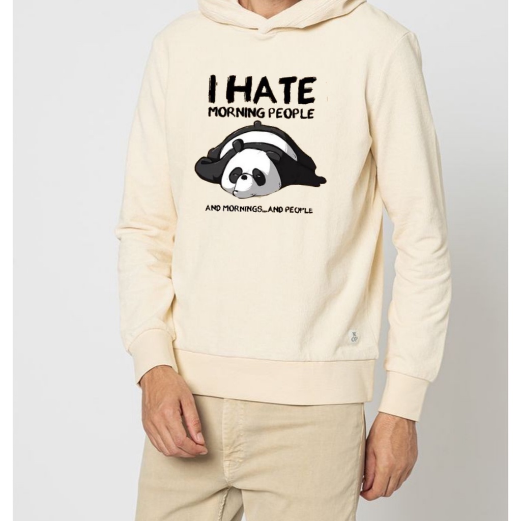 Hoodie Sweater I HATE Jumper Jacket Pria Wanita Oversize Kasual Daily Fashion Santai Korean Style Motif Cute