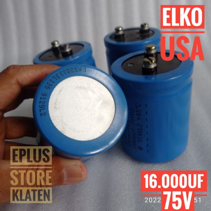ELKO 16000UF 75V ORIGINAL USA Kapasitor Elco 16.000 16000 UF - C105