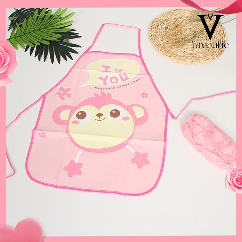 CODCelemek Apron Anak untuk Melukis Berkebun Karakter Kartun Dengan manset/Tanpa manset-FA