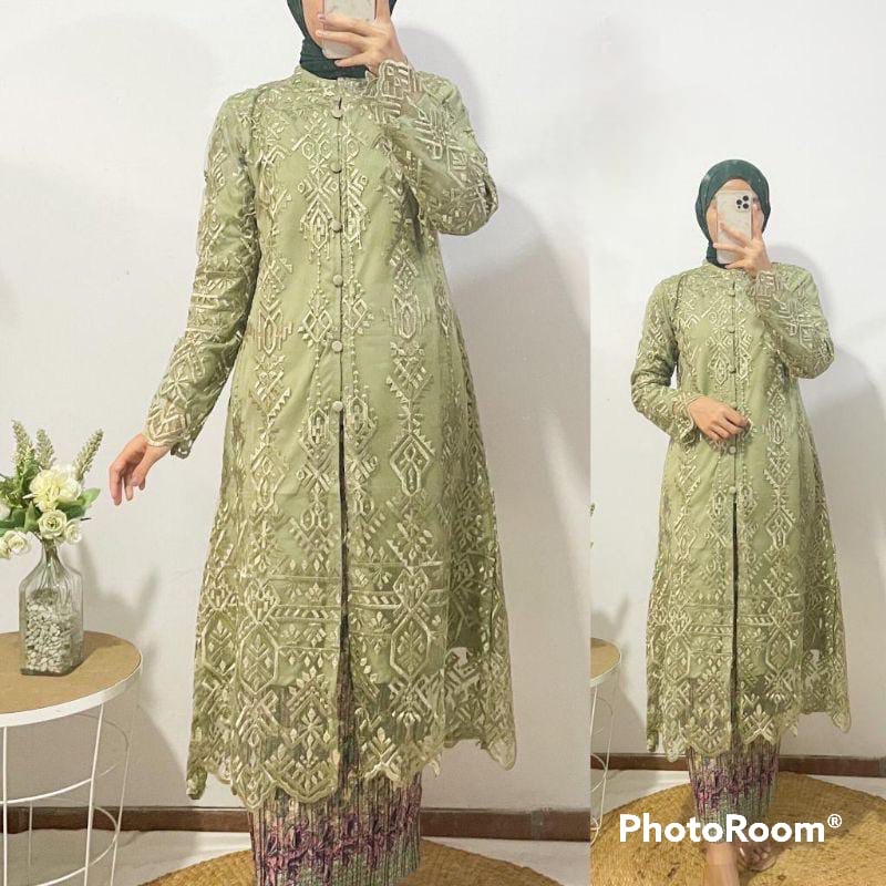 (BISA COD)Set Kebaya Tunik  Kancing depan By Rasaqi kebaya/ Tunik Brokat / Kebaya Modern / Kebaya tile / Kebaya Favorite / Tunik busui/tunik kancing depan/tunik modern/tunik kondangan/tunik kebaya pesta/tunik kebaya wisuda/kebaya modern by spj fashion