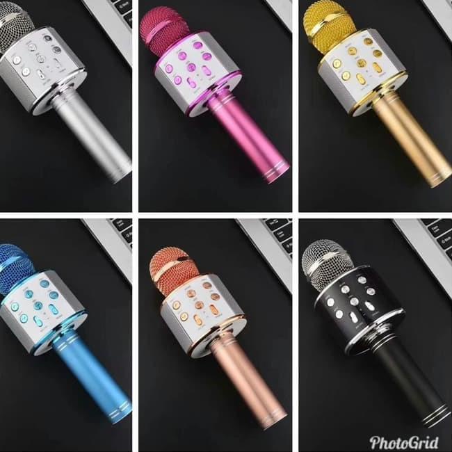 Best Seller Mikrofon Bluetooth Karaoke WS-858 - Mikrofon Karaoke WS858 - Mix WirelessnPortable WS 85