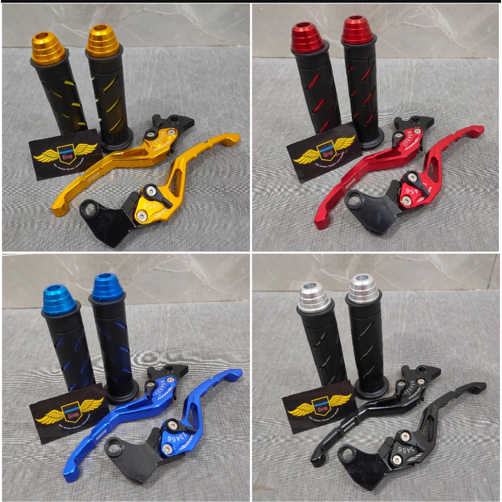 [PROMO] Handle REM dan KOPLING Stelan +Grip sisik+Jalu Stang cnc Variasi Motor FULL CNC Yamaha Vixio