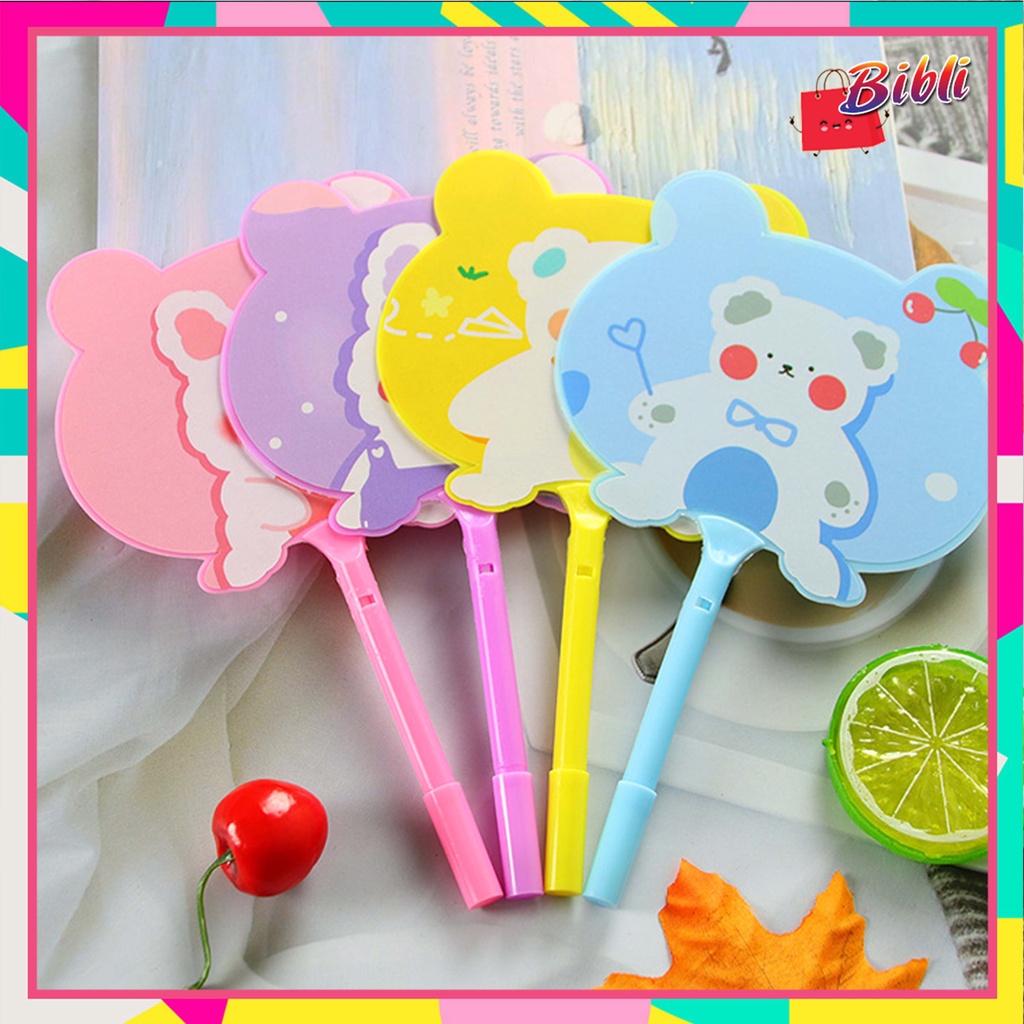 

♛ ♛Pulpen Kipas Karakter Bear Pena Kipas Motif Beruang Souvenir Lucu