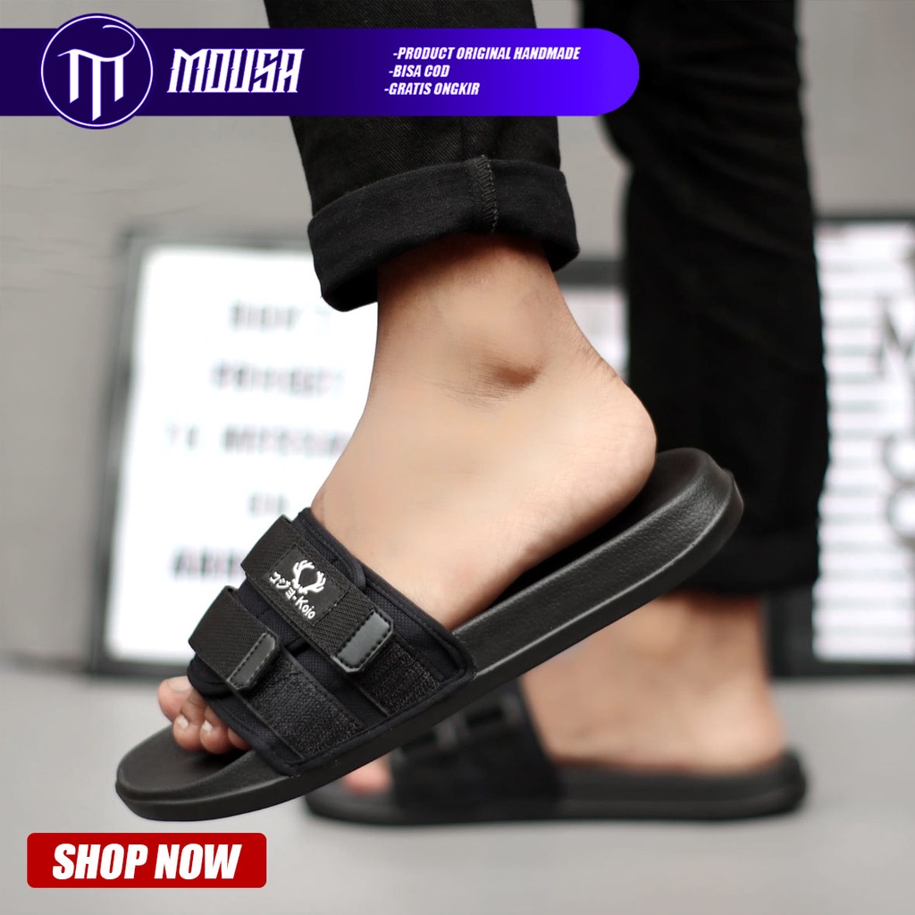 Sandal Pria Distro Kekinian Murah Nyaman Santai Mousa Miki