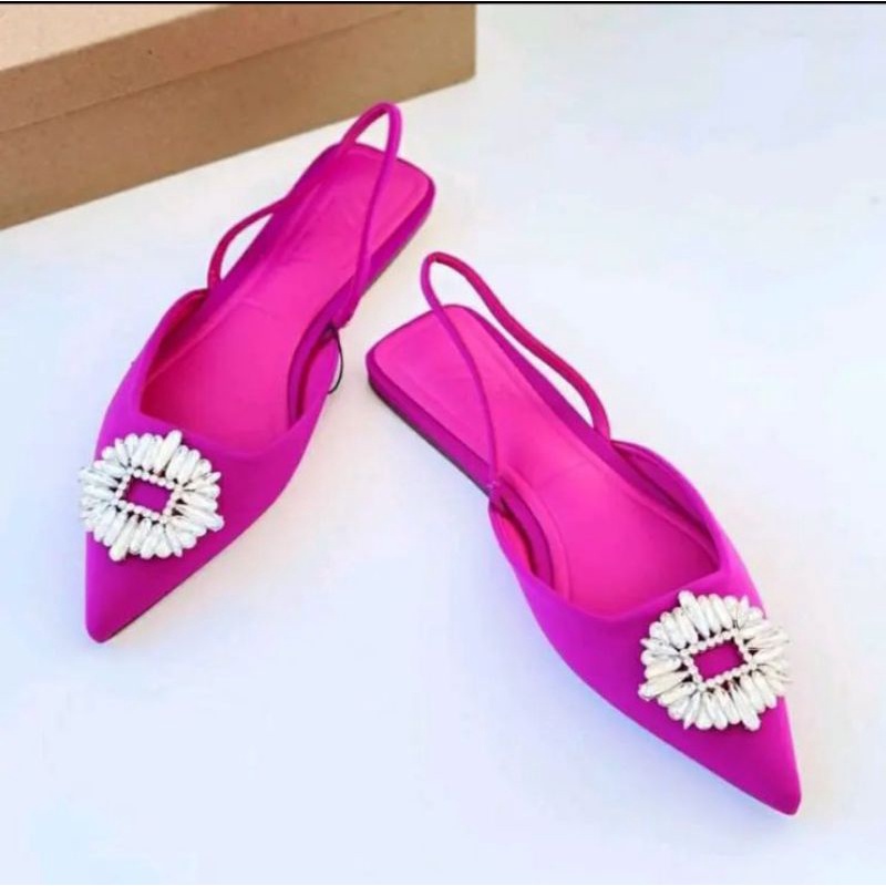 (04 AN) Flatshoes/balet variasi permata adabel