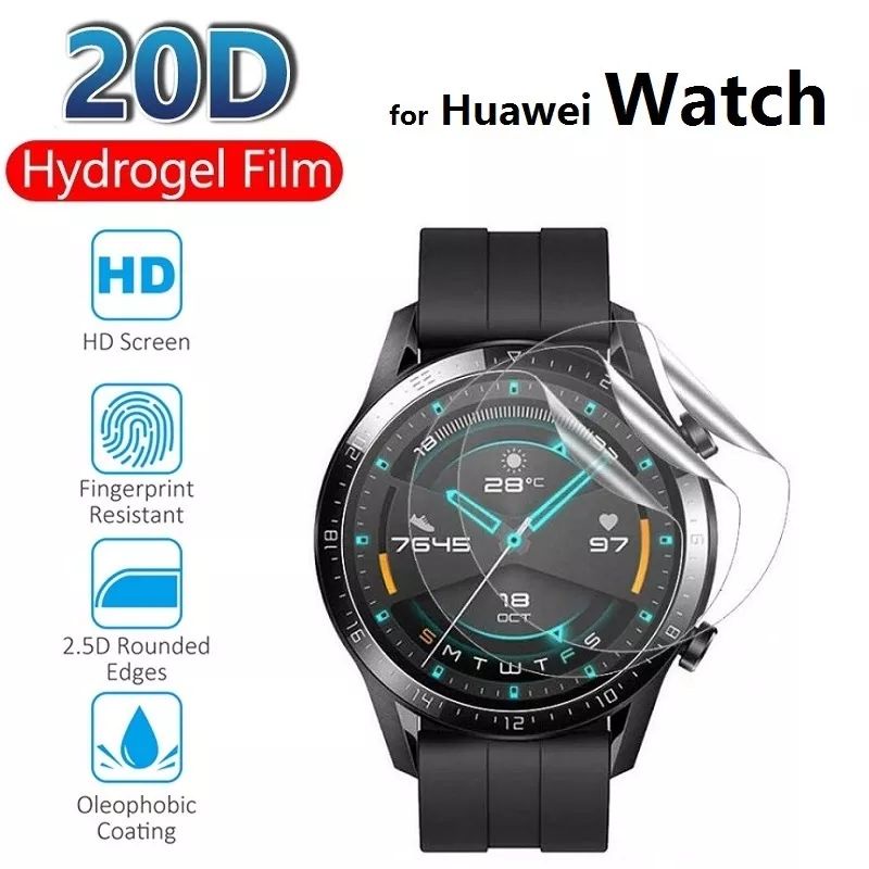 Hydrogel Huawei Watch GT 2 2E 3 3 Pro Runner Smartwatch Jam Tangan Clear Blue Matte