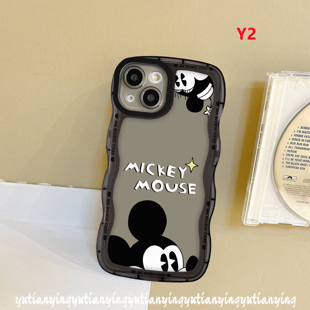 Couple Kartun Mickey Mouse Casing Realme C35 5 6i C15 8 8Pro C30 C25 C25Y C17 C21Y C33 C12 C11 C25s C20 C20A 9 9Pro+9i 8i C3 7i 5i 7case Tepi Bergelombang Lembut