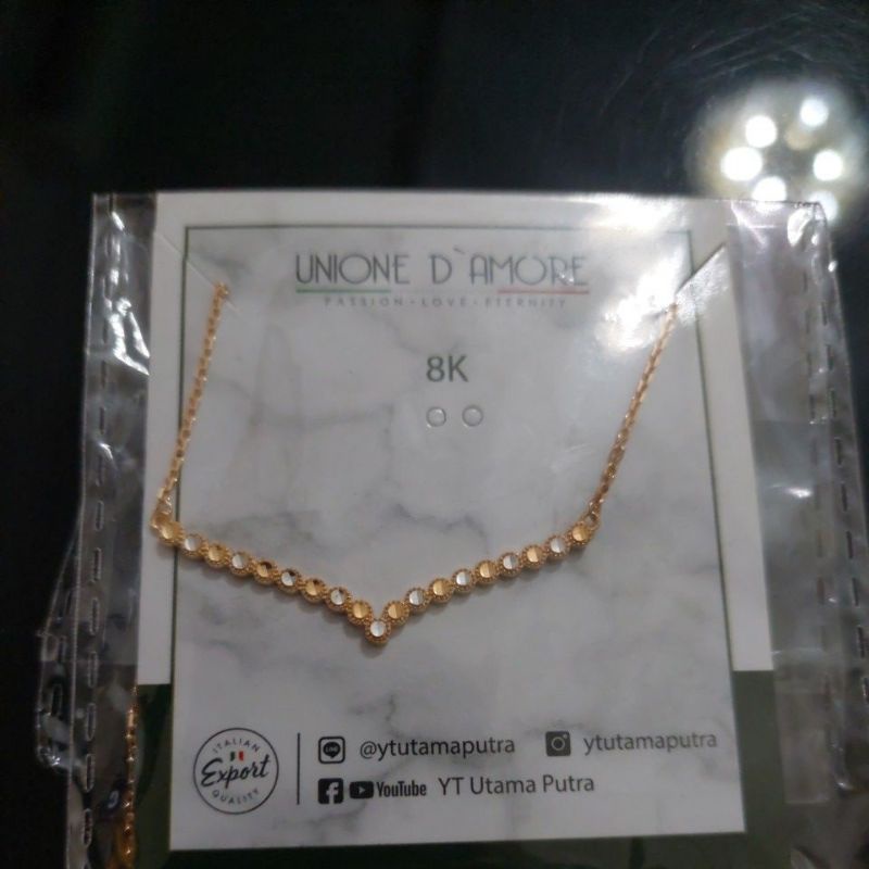 Kalung dan gelang serut aurel selep tanpa mata 2warna YT kadar 8K 375