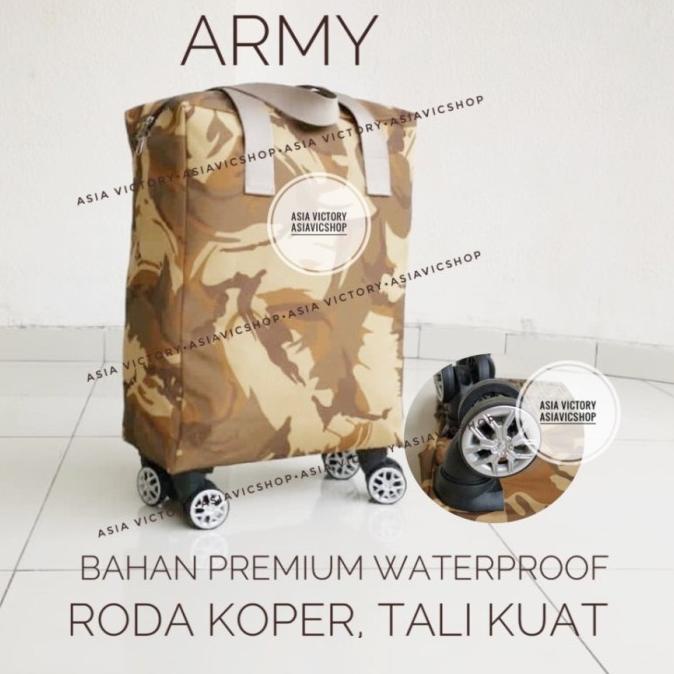 Tas Travel/Barang 4 Roda Fold Tote Shopping Bag Size Cabin