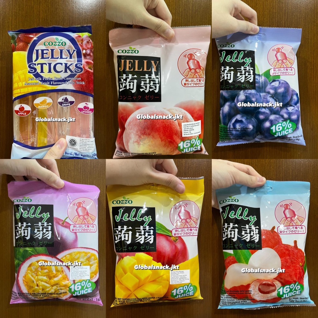 

COZZO JELLY KONNYAKU BLUEBERRY / LYCHEE / MANGO / PASSION FRUIT / PEACH / COZZO JELLY STICKS ASSORTED