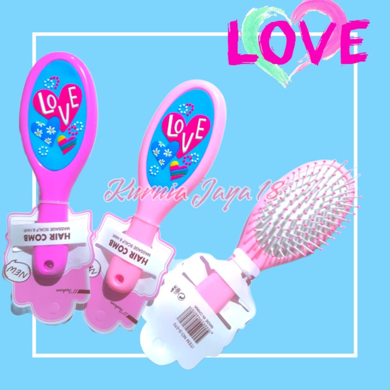 Sisir Rambut Sikat Wanita Airbag Pijat Hair Brush Love