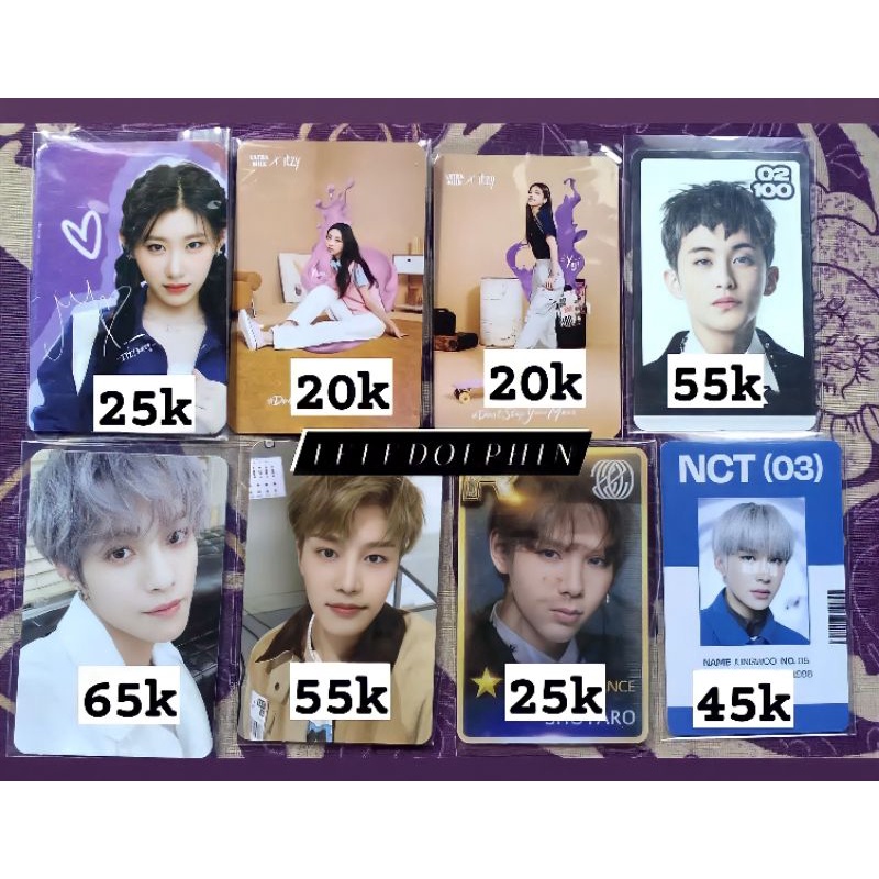 Pc Taeil depature, Pc Yangyang future, Trading card Mark konsep b ver, Id card universe Jungwoo nct 