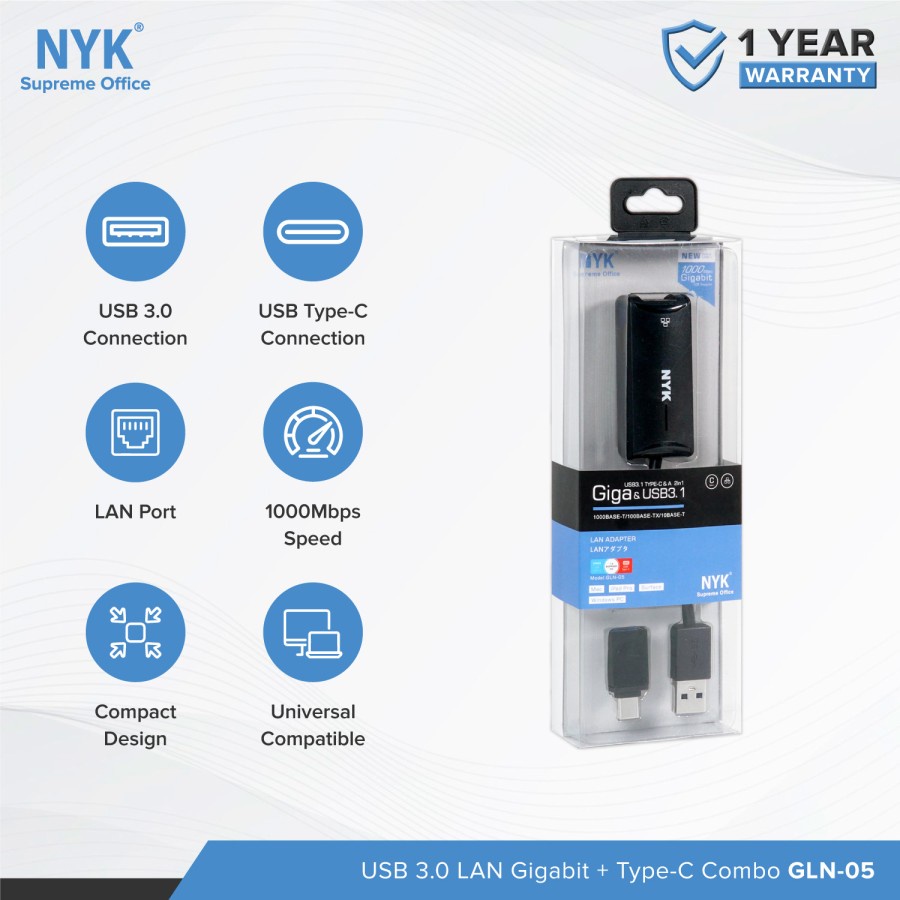 Kabel Usb 3.0 Type C to LAN RJ45 Gigabit Fast Ethernet Network Port