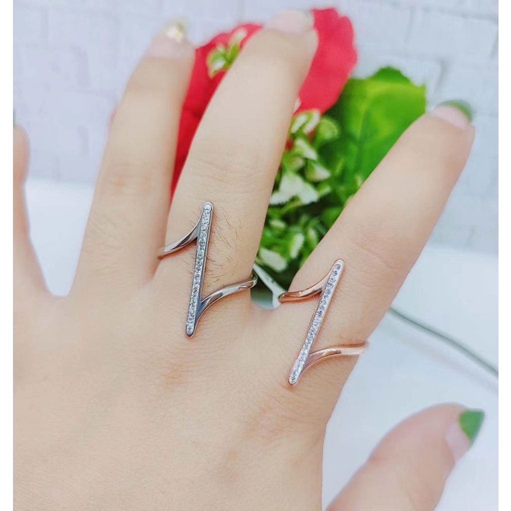 Cincin Titanium Permata Cantik Perhiasan Wanita K005