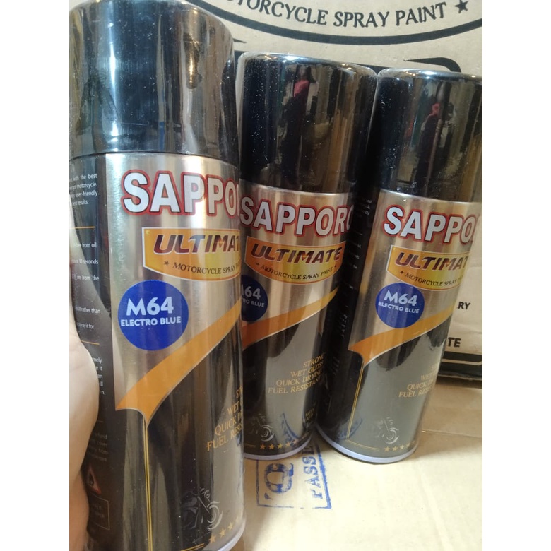 cat spray pilok pilox cat semprot sapporo ultimate saporo M64  electro blue biru tua biru electro 400ml