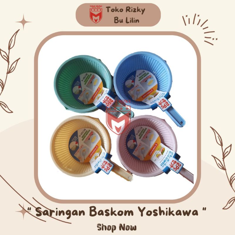Saringan Baskom Gagang 2 Layer Yoshikawa B-081 / Baskom Plastik Set / Baskom Saringan Sayur Serbagun