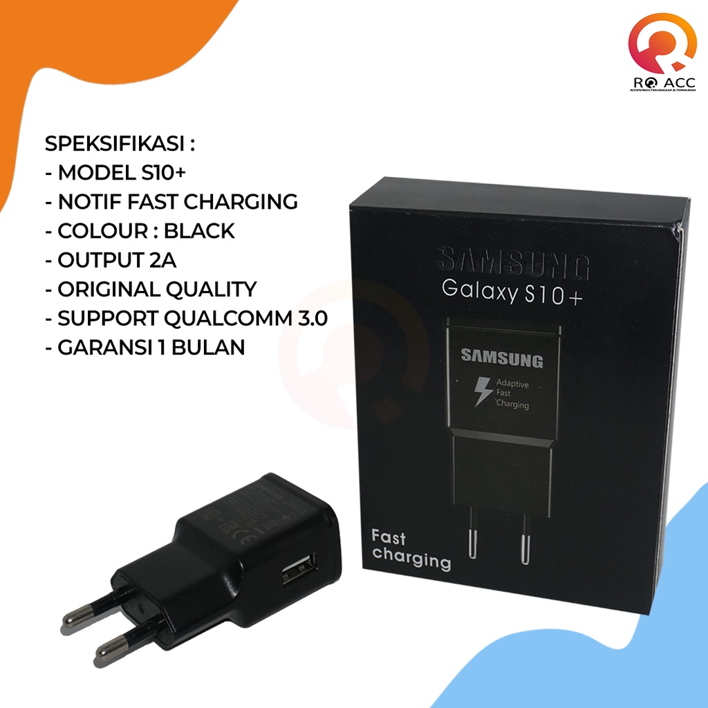 [RO ACC]  S10+ HEAD CHARGER KEPALA BATOK CHARGER SAMSUNG FAST CHARGING