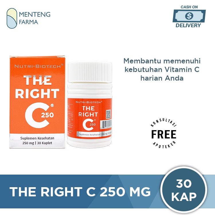 The Right C 250 mg 30 Kaplet - Suplemen Vitamin C Jaga Daya Tahan Tubuh