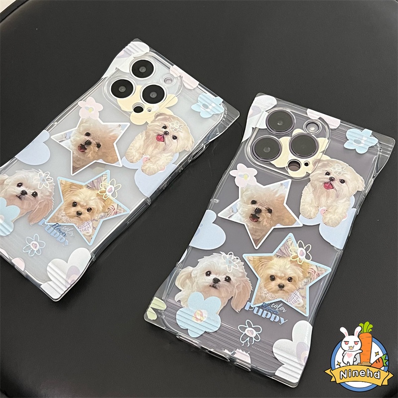 IPHONE Casing Kompatibel Untuk Iphone14 13 12 11 Pro Max X Xr Xs Max8 7 6 6s Plus SE Ins Gaya Cute Puppy Candy Bag Phone Case Shockproof Transparan Silikon Soft Case Cover Pelindung