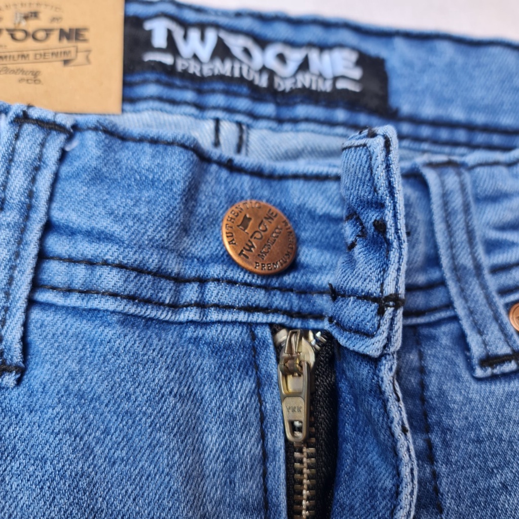TWO ONE DENIM - Celana Jeans Panjang Pria - Jeans Pria Slim Fit Saku Bobok Denim Strecth