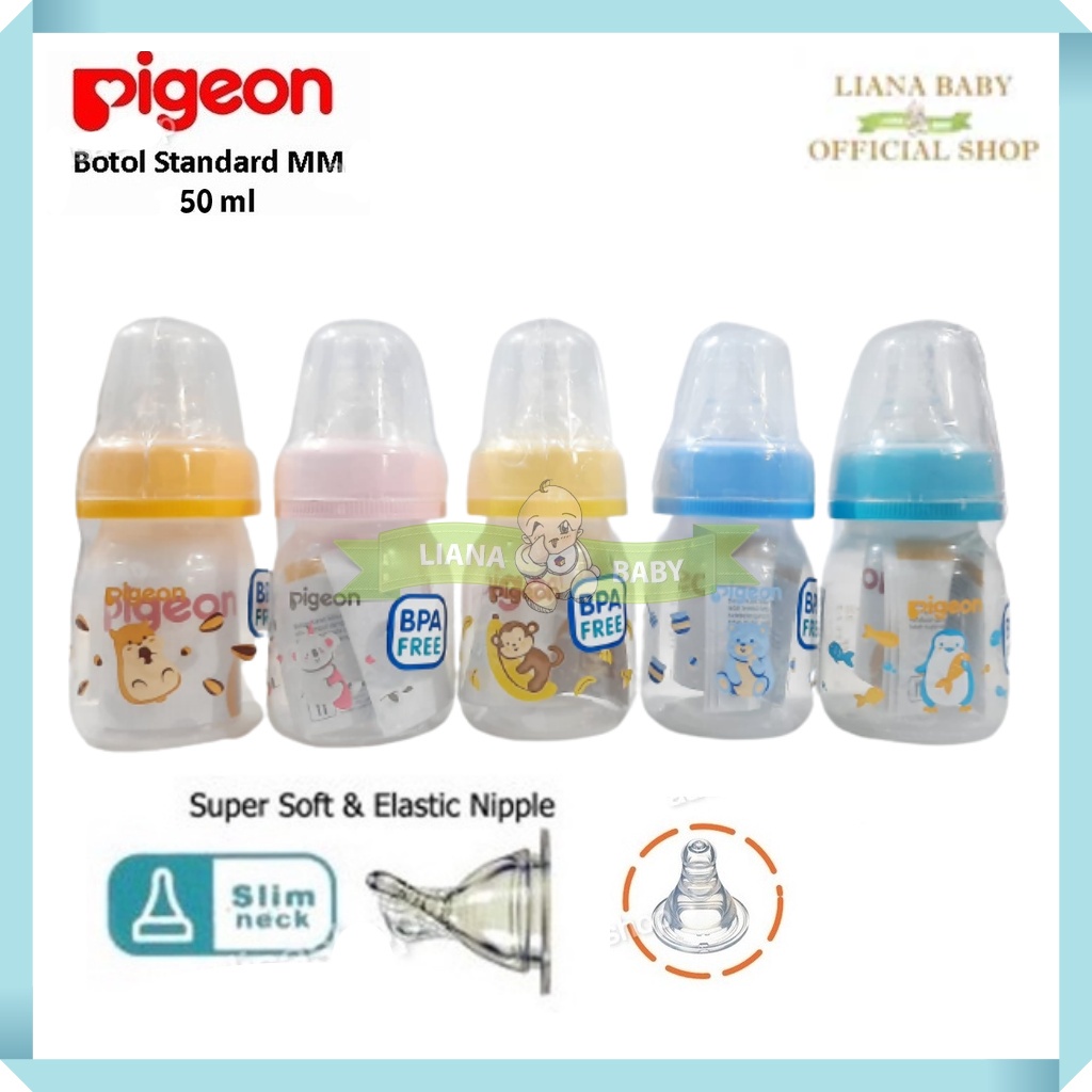 BOSU17 BOTOL SUSU PIGEON PERISTALTIC 50 ML STANDARD MM