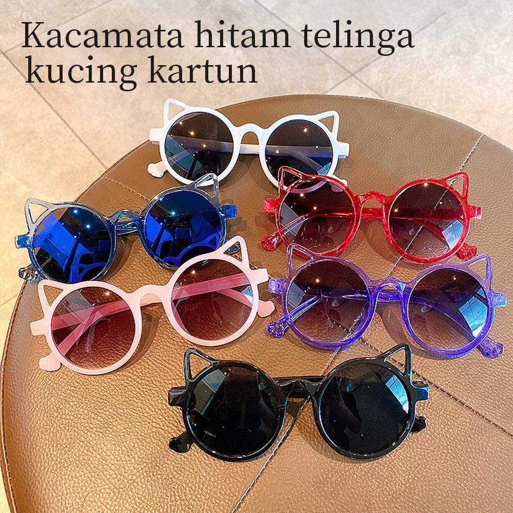 OKEYI Kacamata Hitam Anak-Anak Telinga Kucing/Kacamata Anak Kucing lucu Kids Sunglasses