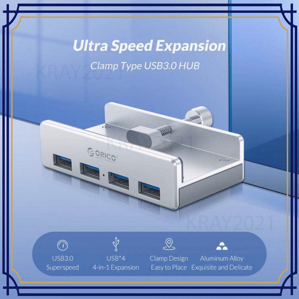 USB Hub 3.0 Clip-on Type Aluminium 4 Port -HB245