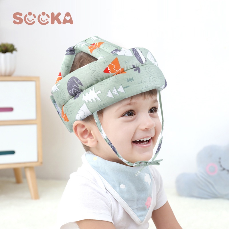 SOOKA Bantal pelindung kepala bayi Topi pelindung kepala bayi Helm Anti Jatuh Bantal Helm Belajar Jalan | Baby Head Safety Helmet Bahan Tebal 3 Cm Adjustable Untuk Bayi 5-24 Bulan SK-EBA1103