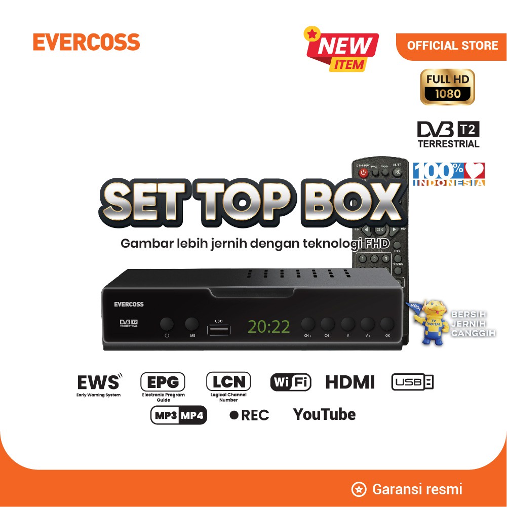 Jual EVERCOSS SET TOP BOX STB MEGA BOX Shopee Indonesia