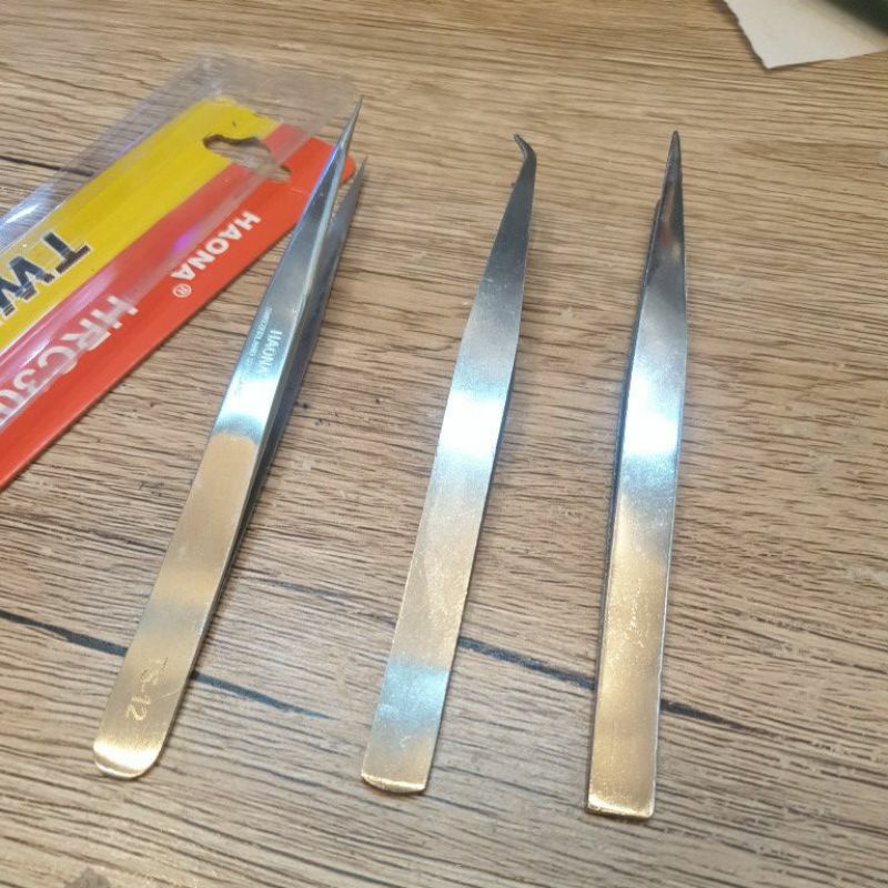 Pinset alat service jam tangan lurus dan bengkok