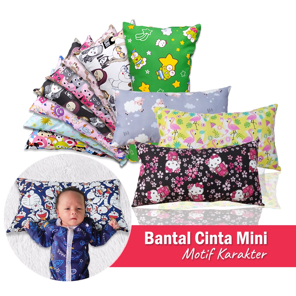 Bantal Cinta Imut Mini 58×28cm Bantal Tidur Anak Bayi Motif Karakter Bantal Mobil Untuk Traveling