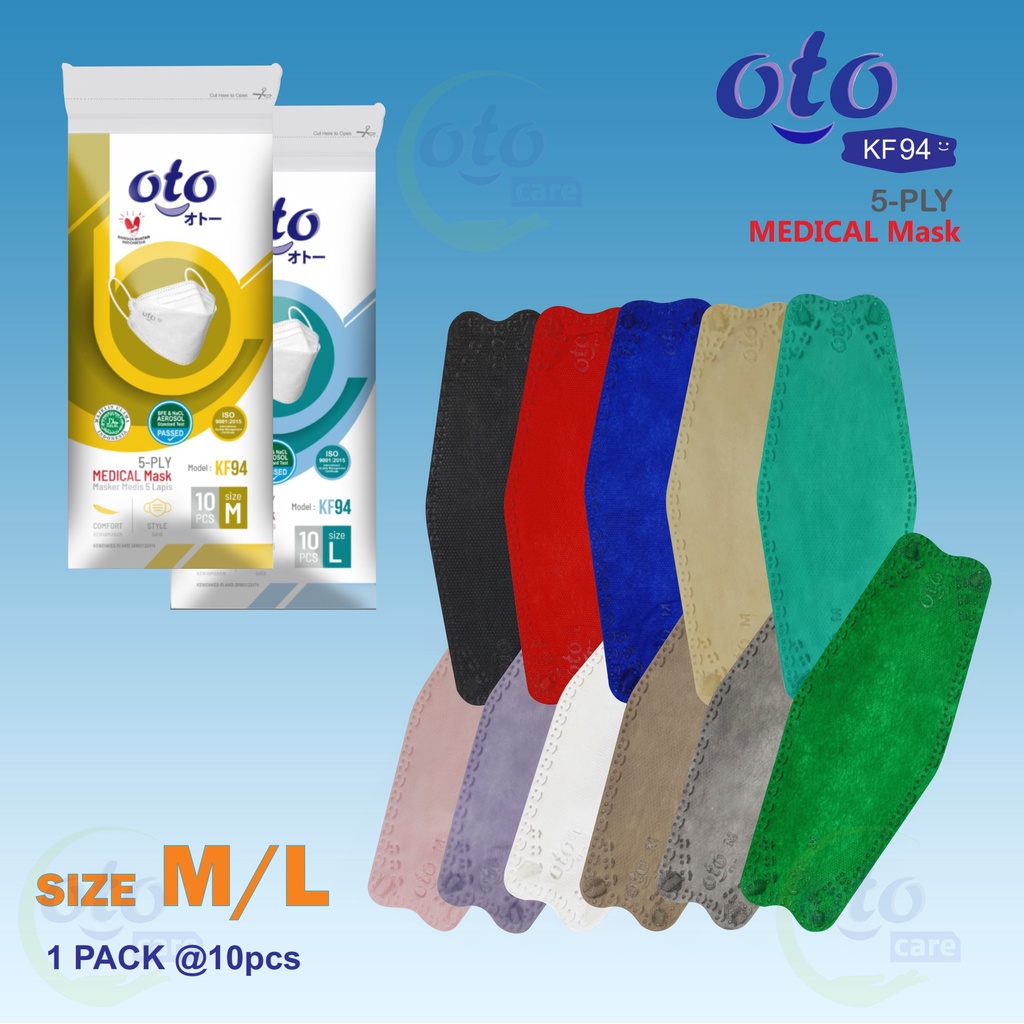 OTO Masker Medis KF94 5Ply Earloop Medical Mask 5 lapis isi 10 pcs