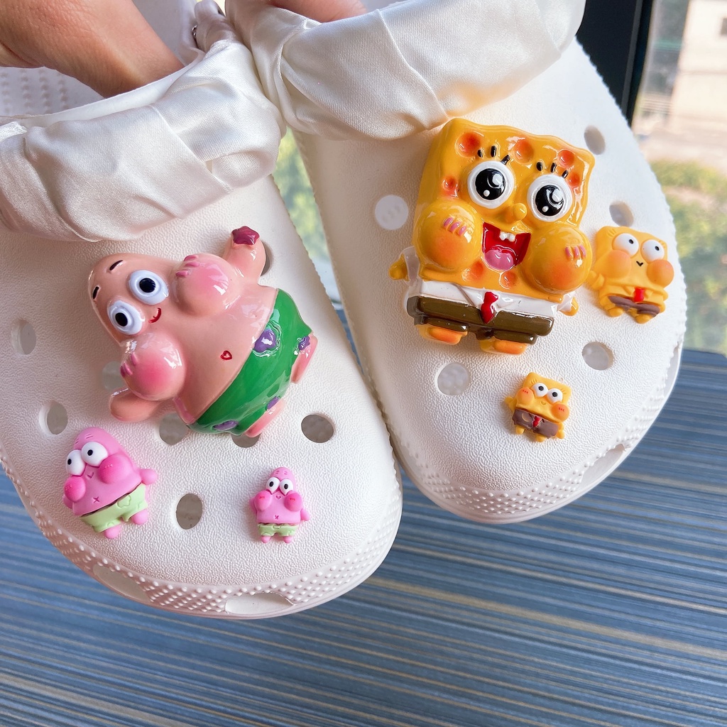 Spongebob SquarePants Cros Jibitz Sepatu Charm Sandal Aksesoris Sepatu Hias