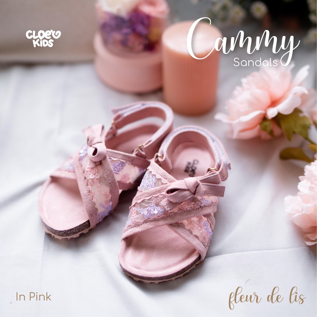 CLOEVKIDS - Cammy Sepatu Sandal Anak Lucu - Fleur de Lis