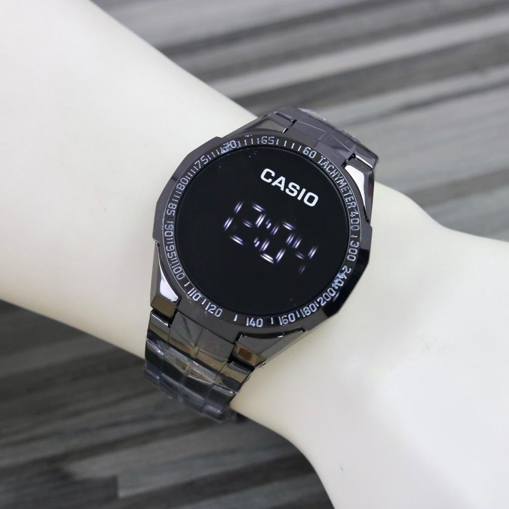 TERLARIS COD Jam Tangan Casio Fashion Led Touch Screen Rantai New Model