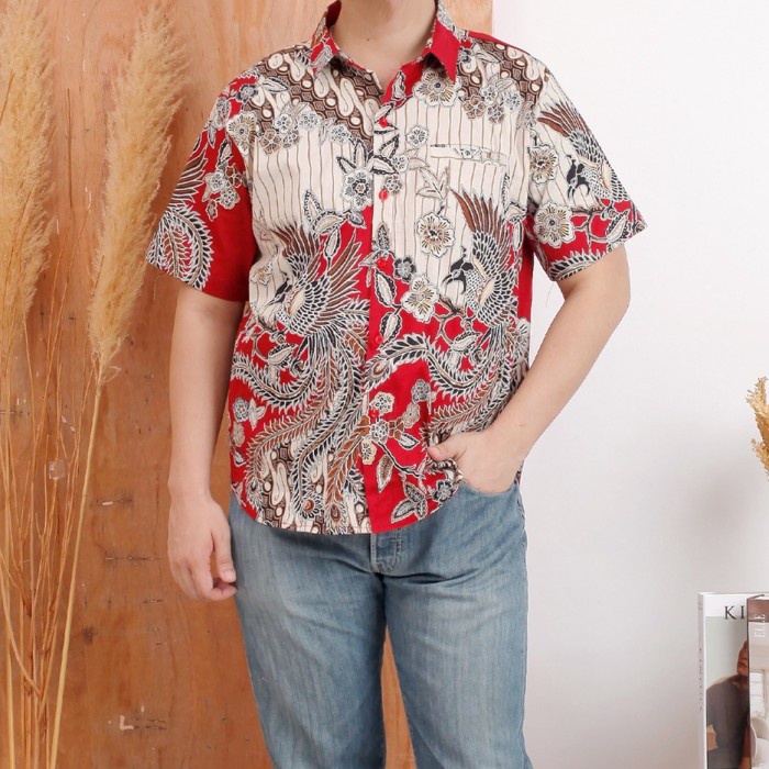 BM - NEW Kemeja Pria Imlek Baju Cheongsam Pria Motif Batik CVE