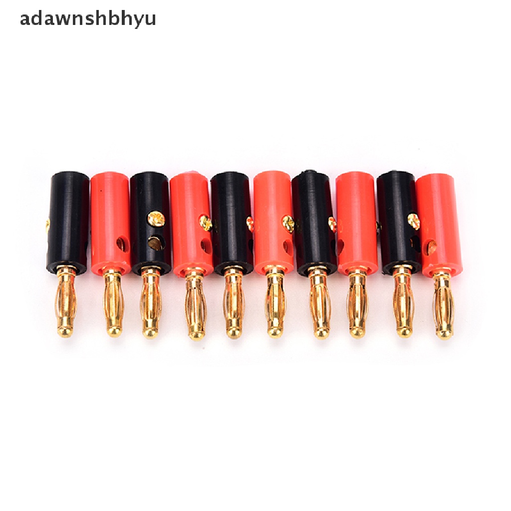 Adawnshbhyu 10pcs/lot audio speaker Sekrup banana gold Plat Colokan Konektor 4mm ID