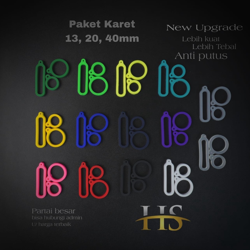 

Paket karet lanyard 3 ukuran (13mm , 20mm , 40mm)