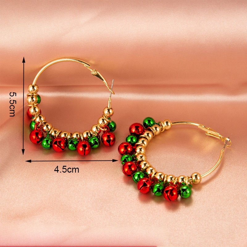 Ornamen Natal Kreatif Anting Pohon Natal Kreatif Anting Lonceng Manusia Salju Sederhana Perempuan Meriah Aksesoris