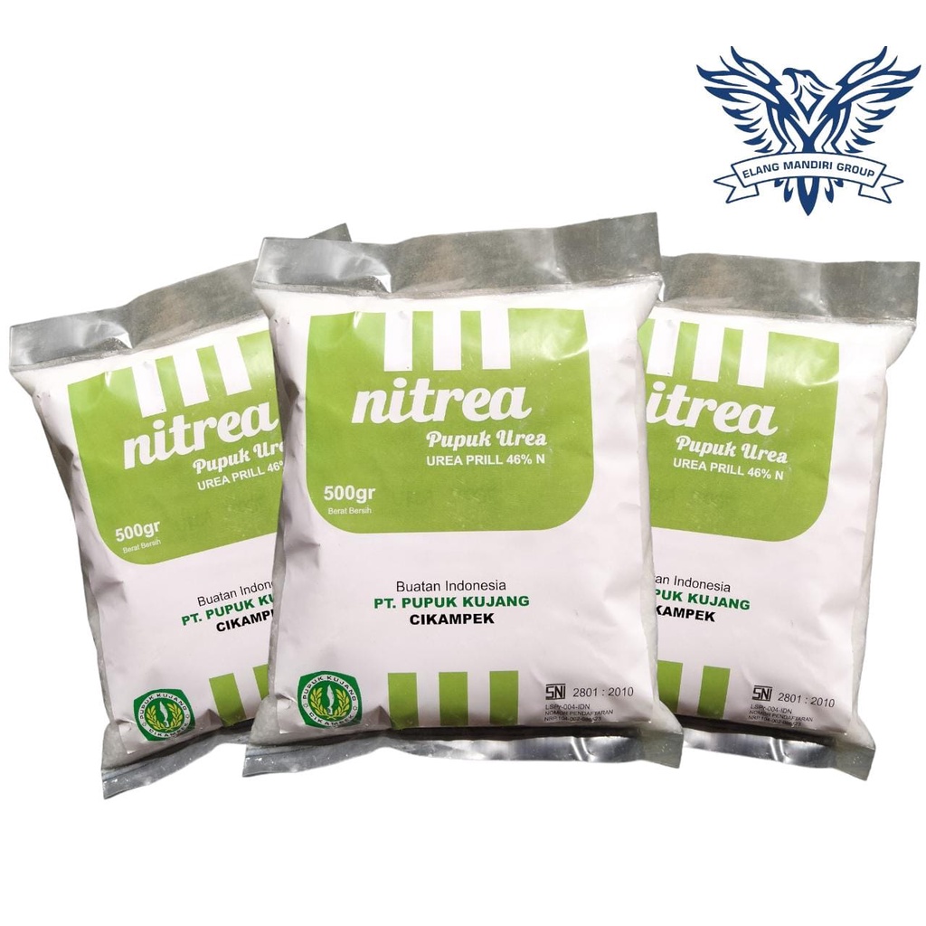 Repack PUPUK UREA NITREA 500gr Bahan Aktif Nitrogen 46% Untuk Pertumbuhan Daun Akar ( Fase Vegetatif ) PT. PUPUK KUJANG