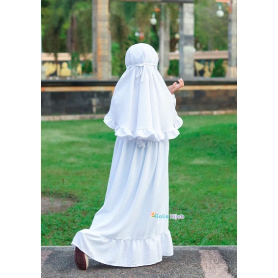 Gamis Putih gamis manasik Anak gamis anak perempuan stelan anak gamis harian gamis muslim pakaian anak perempuan anak gamis putih anak usia 4 -10 thn