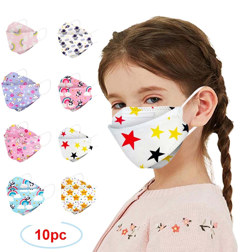 (isi 10pc) Masker Anak MOTIF 4ply Model Korea Masker KF94 Evo Kids Masker Wajah Earloop Anti Virus 4 ply