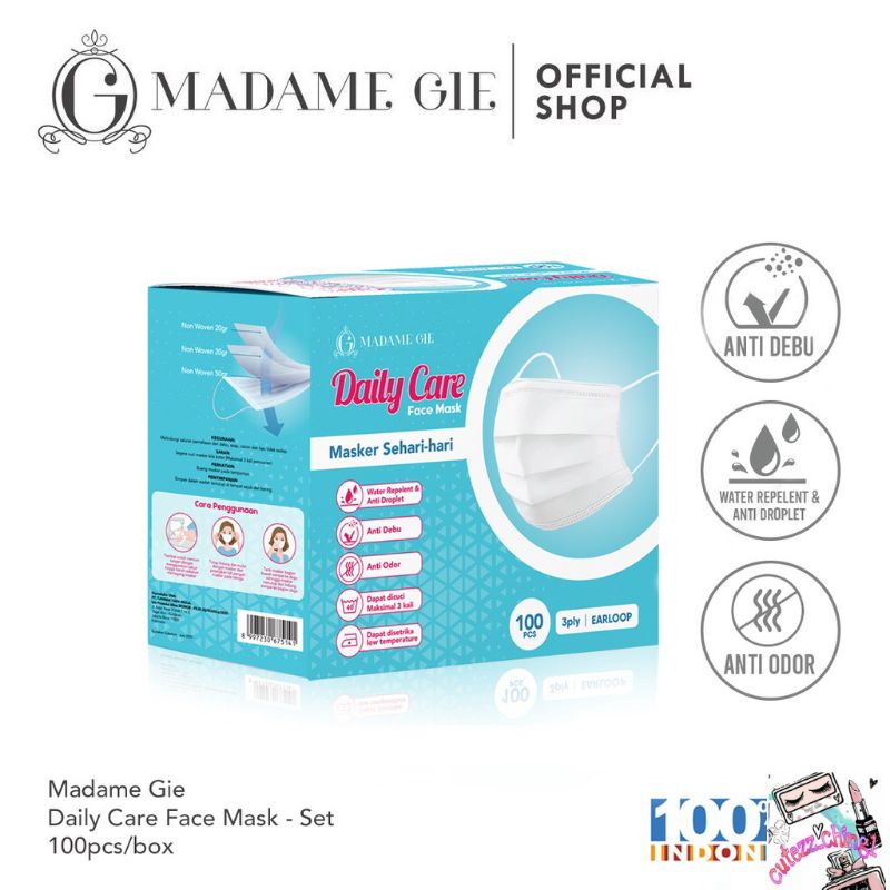 ☃️Cutezz_ching1☃️Madame Gie Daily Care Face Mask (satuan/per lembar)