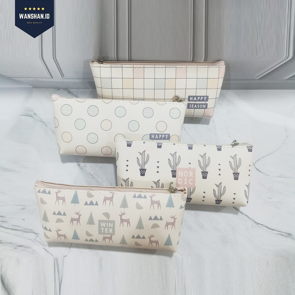 [WS] Tempat Pensil Portable Bahan Kanvas Motif Bervariasi