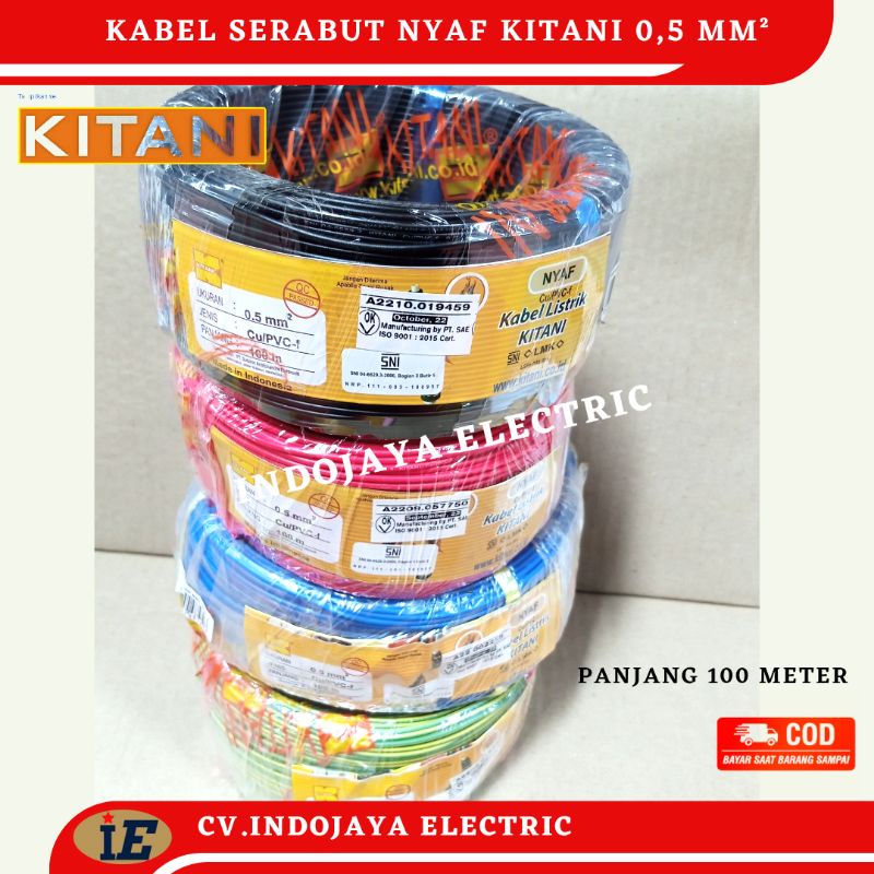 Kabel Nyaf Kitani 0,5 mm Panjang 100 meter Kabel serabut Kabel Kelistrikan Moto dan Mobil