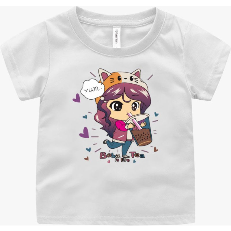 Kaos Anak Cewek Umur 2 Sampai 10 Tahun Boba Life Atasan anak Perempuan T Shirt Anak Cewek Baju Oblong Anak Ank