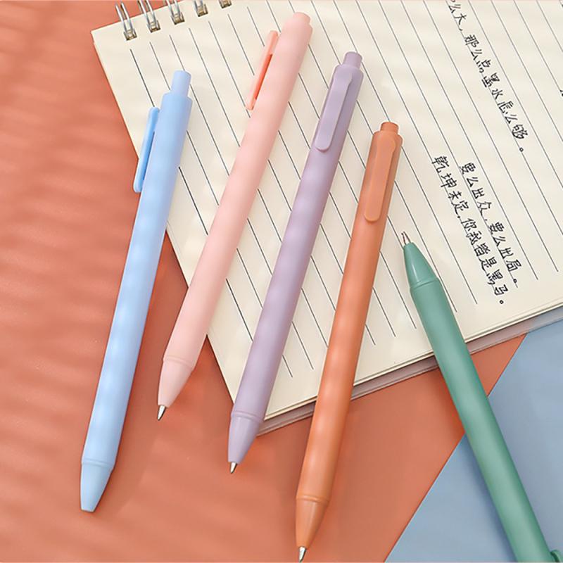 5pcs 0.5mm Press Gel Pen Batang Menulis Pen Tanda Tangan Tinta Hitam Kantor Sekolah Alat Tulis Supply